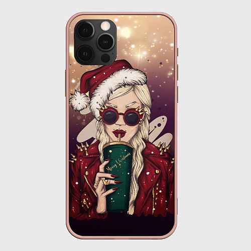 Чехол iPhone 12 Pro Max Снегурка / 3D-Светло-розовый – фото 1
