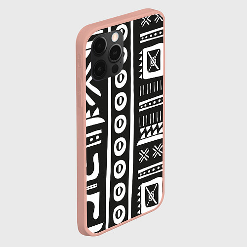 Чехол iPhone 12 Pro Max Этнический узор / 3D-Светло-розовый – фото 2