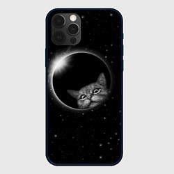 Чехол для iPhone 12 Pro Max Кот в Космосе, цвет: 3D-черный
