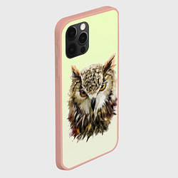 Чехол для iPhone 12 Pro Max Арт сова яркая, цвет: 3D-светло-розовый — фото 2