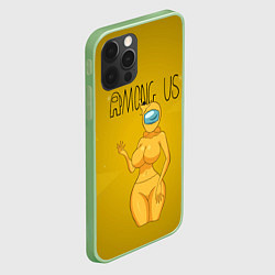 Чехол для iPhone 12 Pro Max Among Us желтая, цвет: 3D-салатовый — фото 2