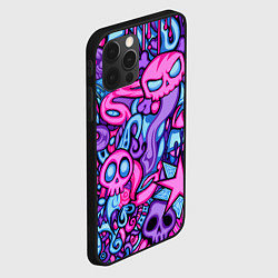 Чехол для iPhone 12 Pro Max Граффити монстры, цвет: 3D-черный — фото 2