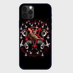 Чехол для iPhone 12 Pro Max Satanic Cat, цвет: 3D-черный