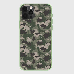 Чехол для iPhone 12 Pro Max Классический камуфляж, цвет: 3D-салатовый