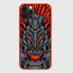 Чехол для iPhone 12 Pro Max Механический дракон, цвет: 3D-красный