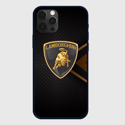 Чехол iPhone 12 Pro Max LAMBORGHINI ЛАМБОРДЖИНИ / 3D-Черный – фото 1