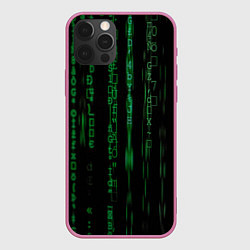 Чехол для iPhone 12 Pro Max Матрица букв и чисел, цвет: 3D-малиновый