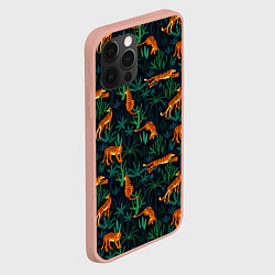 Чехол для iPhone 12 Pro Max Паттерн из Тигров и Растений, цвет: 3D-светло-розовый — фото 2