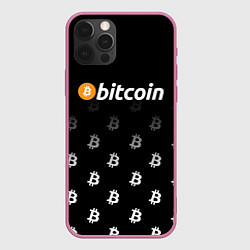 Чехол для iPhone 12 Pro Max БИТКОИН BITCOIN Z, цвет: 3D-малиновый