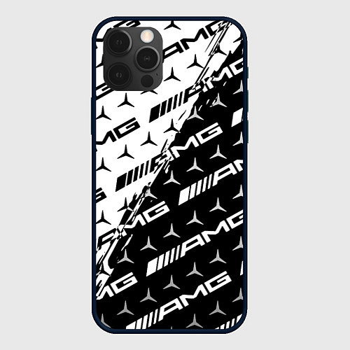 Чехол iPhone 12 Pro Max MERCEDES BENZ AMG / 3D-Черный – фото 1