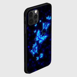 Чехол для iPhone 12 Pro Max Неоновые бабочки, цвет: 3D-черный — фото 2