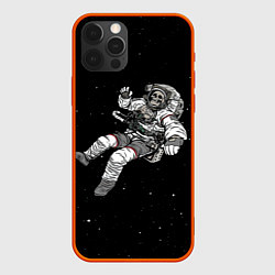Чехол для iPhone 12 Pro Max Скелет Космонавт, цвет: 3D-красный