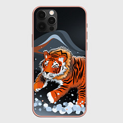 Чехол для iPhone 12 Pro Max АМУРСКИЙ ТИГР, цвет: 3D-светло-розовый