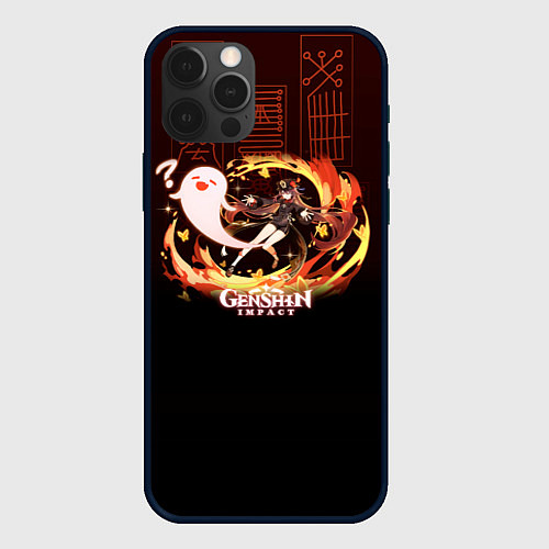 Чехол iPhone 12 Pro Max Genshin Impact - Hu Tao / 3D-Черный – фото 1