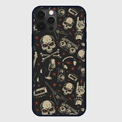 Чехол для iPhone 12 Pro Max Рок-музыка, цвет: 3D-черный