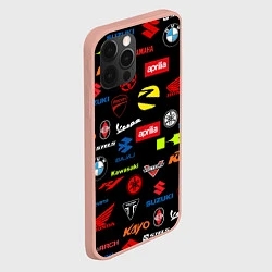 Чехол для iPhone 12 Pro Max Motorcycle pattern Мото паттерн Z, цвет: 3D-светло-розовый — фото 2