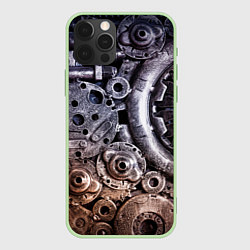 Чехол для iPhone 12 Pro Max СТИМПАНК МЕТАЛ, цвет: 3D-салатовый