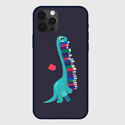 Чехол для iPhone 12 Pro Max Book Dinosaur, цвет: 3D-черный