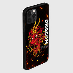 Чехол для iPhone 12 Pro Max Dragon Огненный дракон, цвет: 3D-черный — фото 2