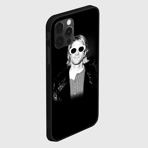 Чехол iPhone 12 Pro Max Курт Кобейн в Очках Nirvana / 3D-Черный – фото 2
