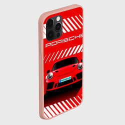 Чехол для iPhone 12 Pro Max PORSCHE ПОРШЕ RED STYLE, цвет: 3D-светло-розовый — фото 2