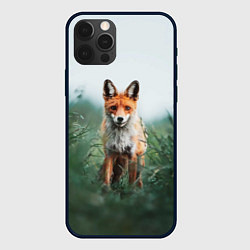Чехол для iPhone 12 Pro Max Лисица в зелени, цвет: 3D-черный