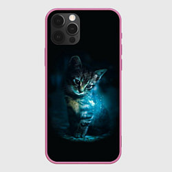 Чехол для iPhone 12 Pro Max Красивый кот, цвет: 3D-малиновый