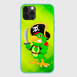 Чехол для iPhone 12 Pro Max Попугай пират, цвет: 3D-мятный