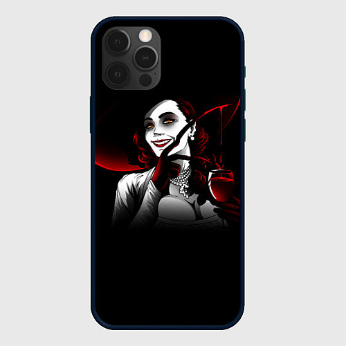 Чехол iPhone 12 Pro Max Resident Evil Леди Вампир / 3D-Черный – фото 1