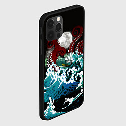 Чехол для iPhone 12 Pro Max Корабль на Волнах Кракен, цвет: 3D-черный — фото 2