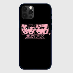 Чехол для iPhone 12 Pro Max Black Pink Art, цвет: 3D-черный