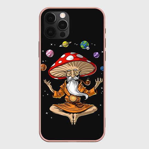 Чехол iPhone 12 Pro Max Космический Гриб Волшебник / 3D-Светло-розовый – фото 1