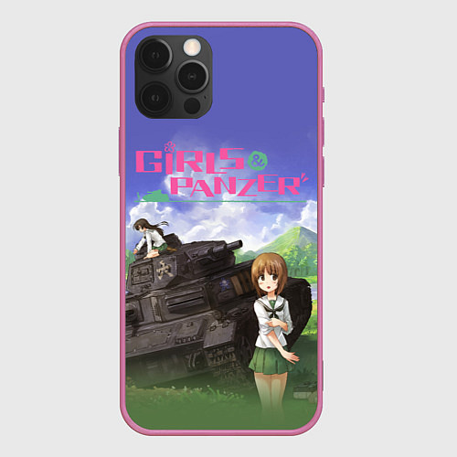 Чехол iPhone 12 Pro Max Девушки и танки Girls und Panzer Z / 3D-Малиновый – фото 1