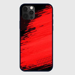 Чехол для iPhone 12 Pro Max ЧЕРНО-КРАСНЫЙ ГРАНЖ GRUNGE Z, цвет: 3D-черный