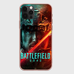 Чехол для iPhone 12 Pro Max Battlefield 2042 Soldier face, цвет: 3D-светло-розовый