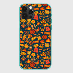 Чехол для iPhone 12 Pro Max Узор из бактерий и не только, цвет: 3D-мятный