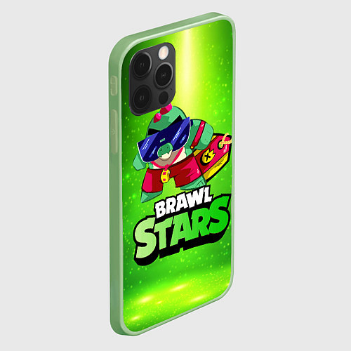 Чехол iPhone 12 Pro Max Плохиш Базз Buzz Brawl Stars / 3D-Салатовый – фото 2