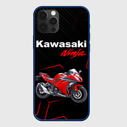 Чехол для iPhone 12 Pro Max KAWASAKI NINJA КАВАСАКИ, цвет: 3D-тёмно-синий