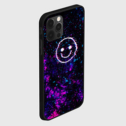 Чехол для iPhone 12 Pro Max GLITCH SMILE ГЛИТЧ СМАЙЛ, цвет: 3D-черный — фото 2