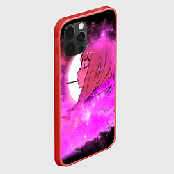 Чехол для iPhone 12 Pro Max Аниме Девушка Розовый Космос, цвет: 3D-красный — фото 2