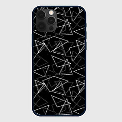 Чехол для iPhone 12 Pro Max Черно-белый геометрический, цвет: 3D-черный