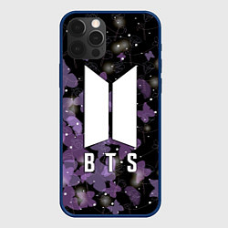 Чехол для iPhone 12 Pro Max BTS BUTTERFLIES БАБОЧКИ, цвет: 3D-тёмно-синий