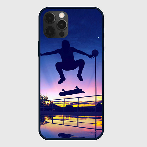 Чехол iPhone 12 Pro Max Skateboarding / 3D-Черный – фото 1