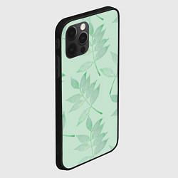 Чехол для iPhone 12 Pro Max Зеленые листья, цвет: 3D-черный — фото 2