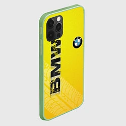 Чехол для iPhone 12 Pro Max BMW СЛЕДЫ ШИН БМВ, цвет: 3D-салатовый — фото 2