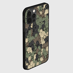 Чехол для iPhone 12 Pro Max Камуфляж из матрёшек, цвет: 3D-черный — фото 2
