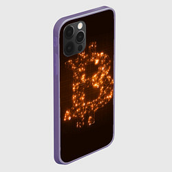 Чехол для iPhone 12 Pro Max СВЕТЯЩИЙСЯ BITCOIN, цвет: 3D-серый — фото 2