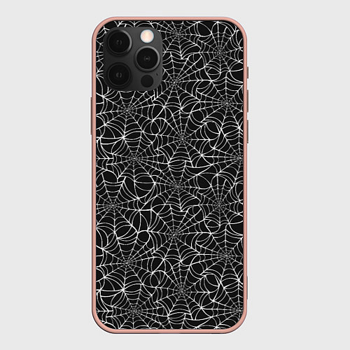 Чехол iPhone 12 Pro Max Паутина / 3D-Светло-розовый – фото 1