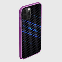 Чехол для iPhone 12 Pro Max СТАЛЬНАЯ СЕТКА НЕОН STEEL MESH NEON, цвет: 3D-сиреневый — фото 2