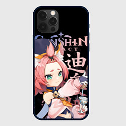 Чехол для iPhone 12 Pro Max Диона Genshin Impact, цвет: 3D-черный